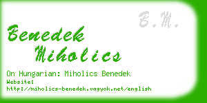 benedek miholics business card